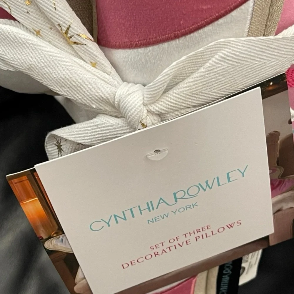 Cynthia Rowley Pink and White Star and Candy Cane Pillows